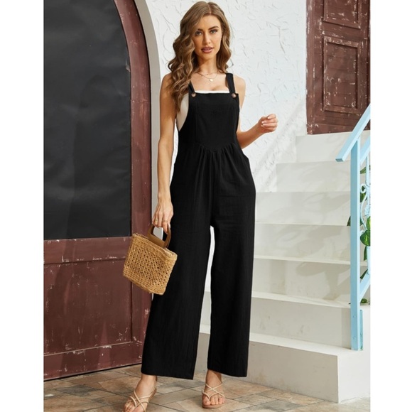 Women’s Black Loose Jumpsuit - Picture 1 of 5